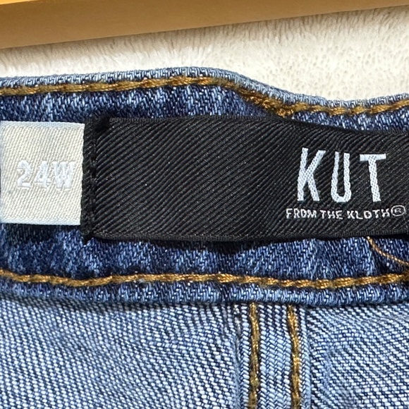 Kut From The Cloth Women's Jeans 24W Dark Blue Catherine Boyfriend Distressed - Picture 7 of 8